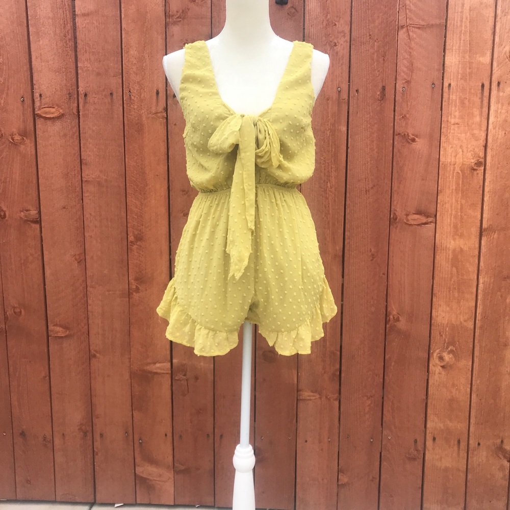 She and Sky Mustard Romper Size S
